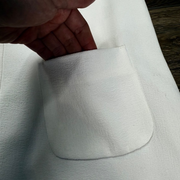 TopShop Pocket Shift Dress, V-Neck, White, Size 4, Polyester, Summer - Picture 2 of 13